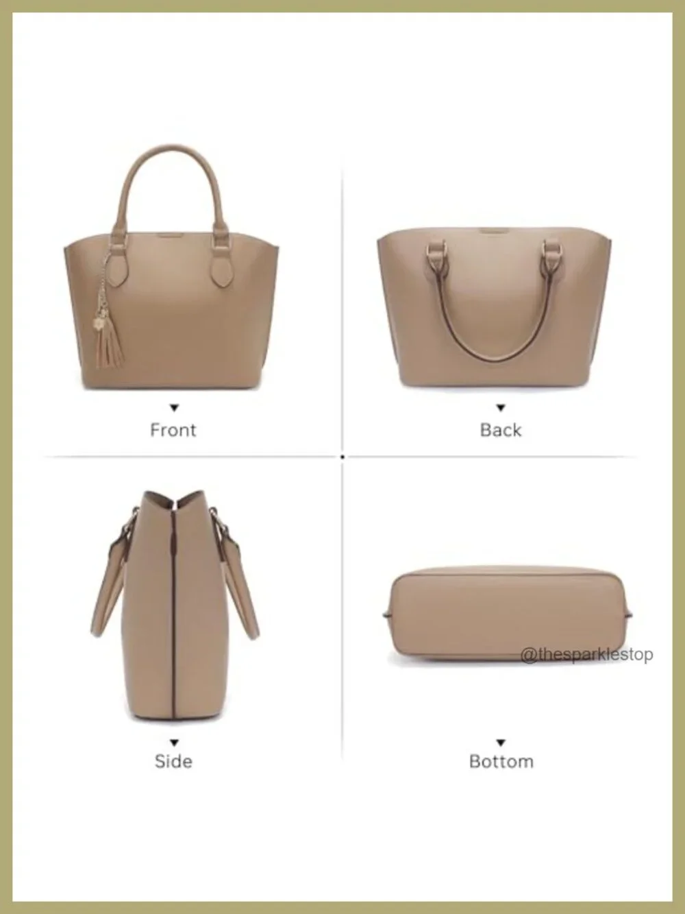 Medium Tote Purse for Women PU Leather Crossbody Shoulder Bag with Tassel